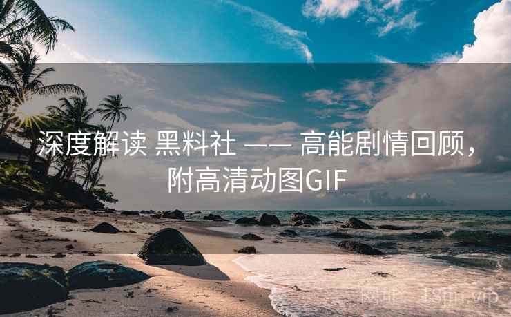 深度解读 黑料社 —— 高能剧情回顾，附高清动图GIF